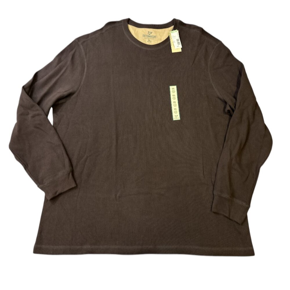 Outdoor Life Field Thermal Crew Neck Brown Long Sleeve Sz XXL NWT